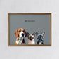 Custom Modern Portrait - 3 Pets