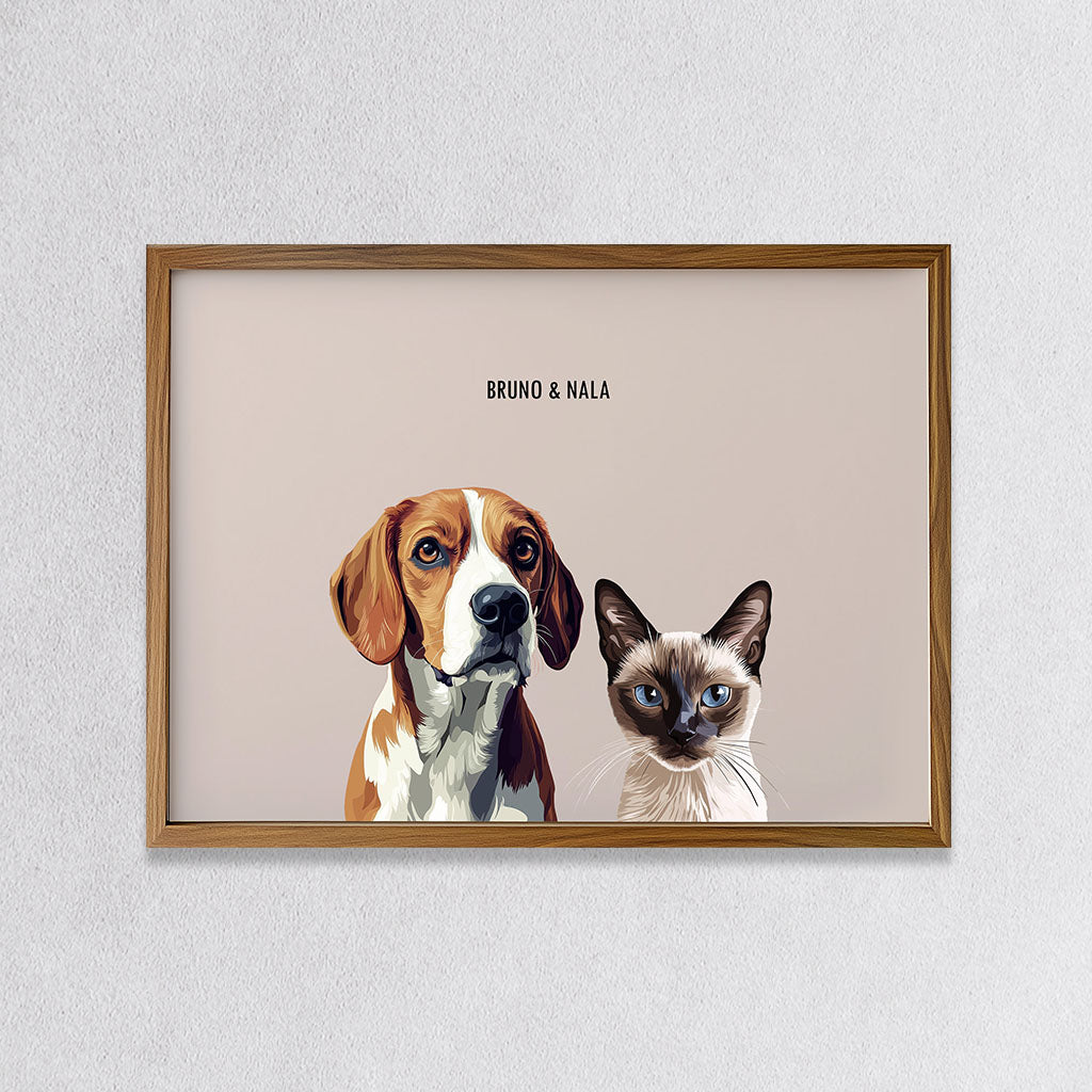 Custom Modern Portrait - 2 Pets