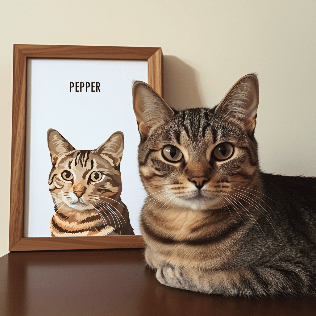 Custom Modern Cat Portrait