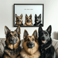 Custom Modern Portrait - 3 Pets